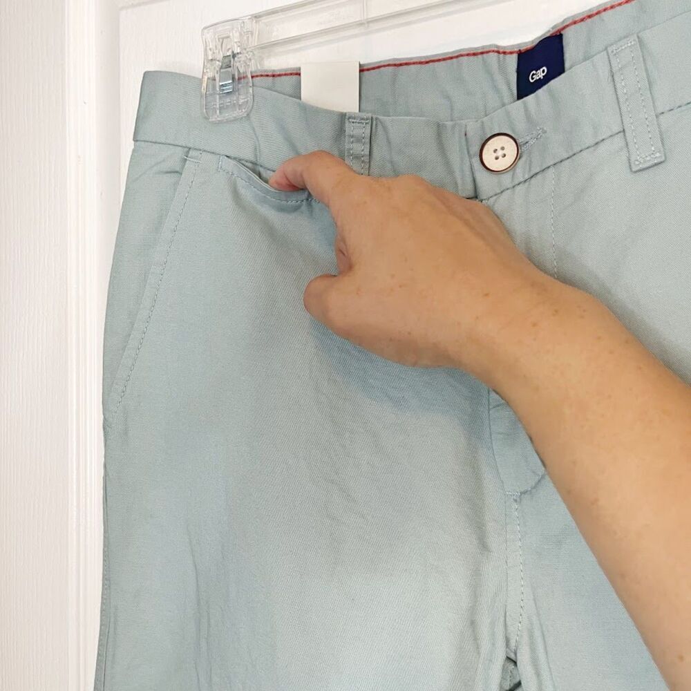 Gap Outlet NWT Slub High Rise Linen/Cotton Pocket Relaxed Fit Khaki Chino Pants - Picture 7 of 15